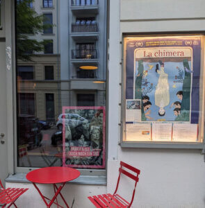 Film posters of La Chimera and Cè ancora domain at ILKINO in Berlin Neukölln